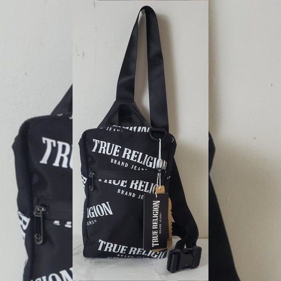 True Religion Other - TRUE RELIGION BRAND JEANS KOVAC SING BAG MEN'S ADJUSTABLE STRAP ONESIZE BLACK